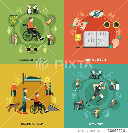 Disabled Person Icon Set 38066320