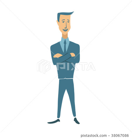 Young businessman standing with crossed arms 38067086