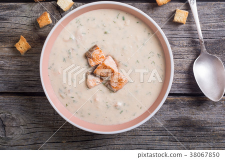 Cream soup with salmon Cream soup with salmon 38067850