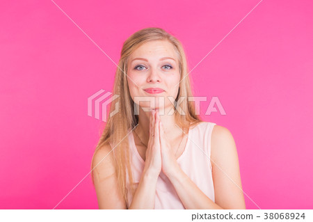 Closeup portrait of a young caucasian woman 38068924