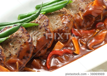 Hamburger stewed hamburg demi sauce party viking meat 38069989