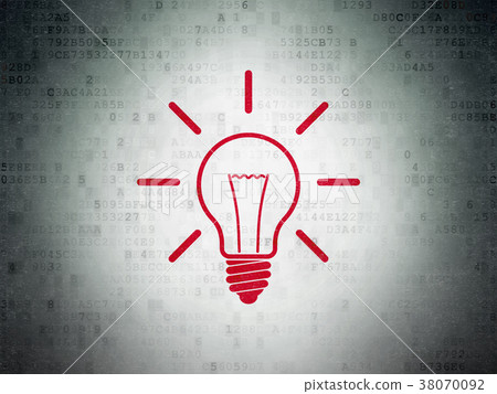 Business concept: Light Bulb on Digital Data Paper - Stock Illustration ...