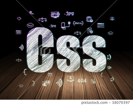 Software concept: Css in grunge dark room Software concept: Css in grunge dark room 38070397