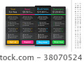 Dark pricing table with 4 plans and recommended  38070524