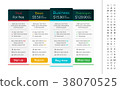 Light pricing table with dark header  38070525