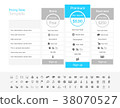 Pricing table with 3 plans and one recommended 38070527