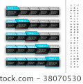 Five steps progress bar with turquoise header 38070530