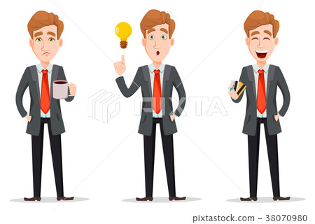 Set with handsome businessman in suit Set with handsome businessman in suit 38070980