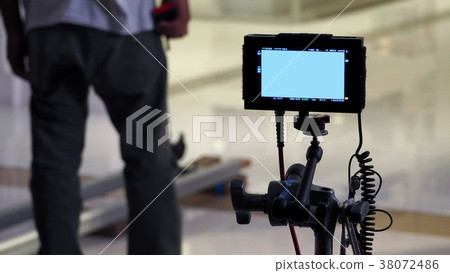 Behind video production digital view screen. Behind video production digital view screen. 38072486