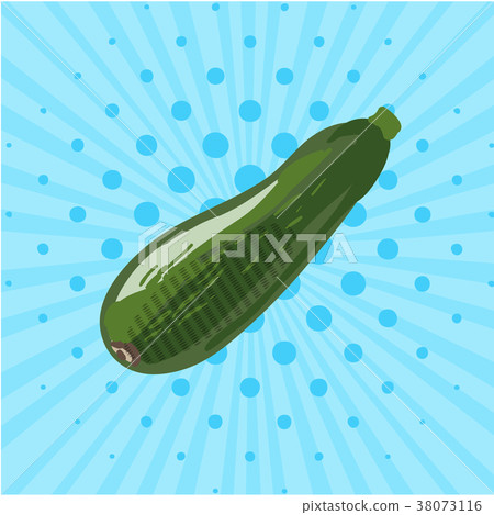 Zucchini drawn by hand on a blue background 38073116