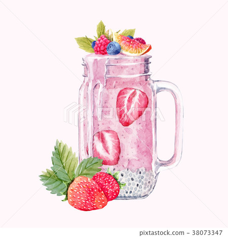 Watercolor smoothie vector illustration Watercolor smoothie vector illustration 38073347