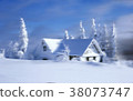 House in a snowy forest 38073747