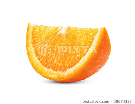 slice of orange fruit on white background 38074385