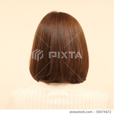 女人的髮型鮑勃棕色頭髮 38074872