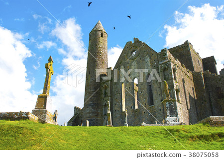 The Rock of Cashel in ireland with cross The Rock of Cashel in ireland with cross 38075058