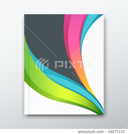 Cover book report name paper colorful curve design 38075132