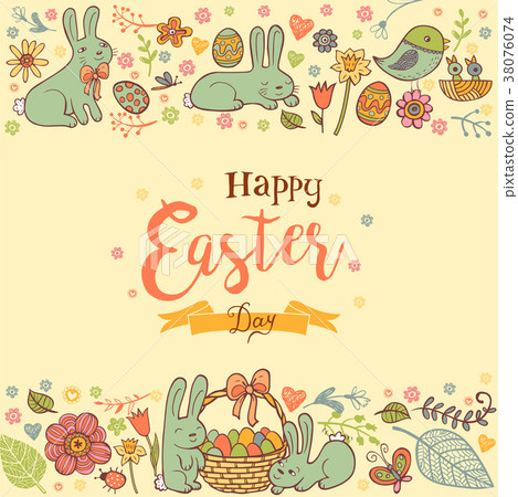 Cute Easter background 38076074