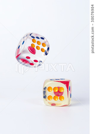 Colorful playing gaming dice 38076984