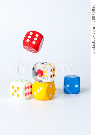 Colorful playing gaming dice 38076986