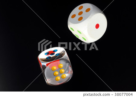 Colorful playing gaming dice 38077004