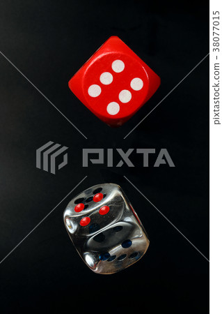 Colorful playing gaming dice Colorful playing gaming dice 38077015