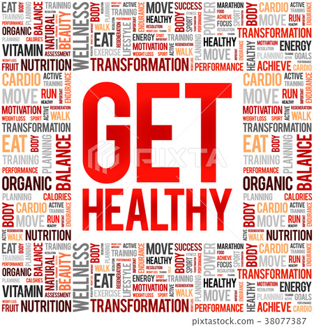 Get Healthy word cloud collage Get Healthy word cloud collage 38077387