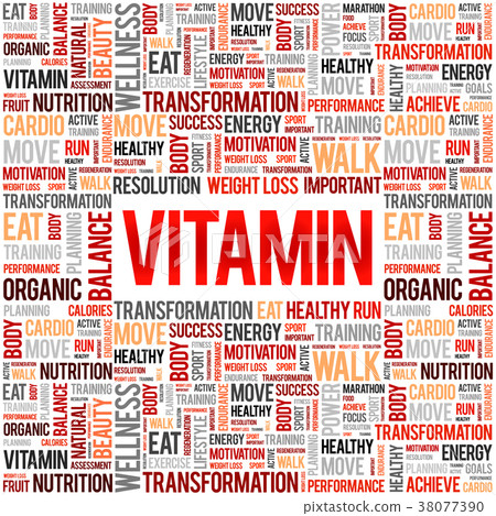 VITAMIN word cloud collage 38077390