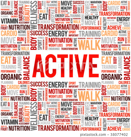 ACTIVE word cloud, fitness 38077402