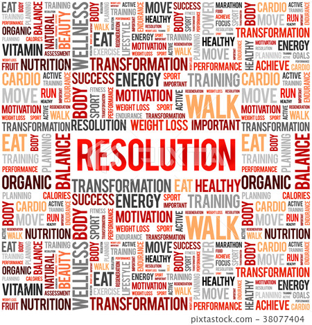 RESOLUTION word cloud collage 38077404