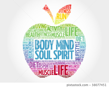 Body Mind Soul Spirit Apple Stock Illustration