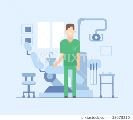 Dentist at work - modern flat design style Dentist at work - modern flat design style 38078210
