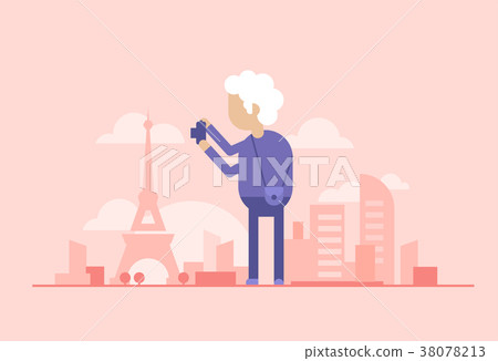 Retired tourist - modern flat design style Retired tourist - modern flat design style 38078213