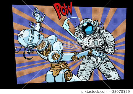 Astronaut beats up female robot, domestic violence 38078559