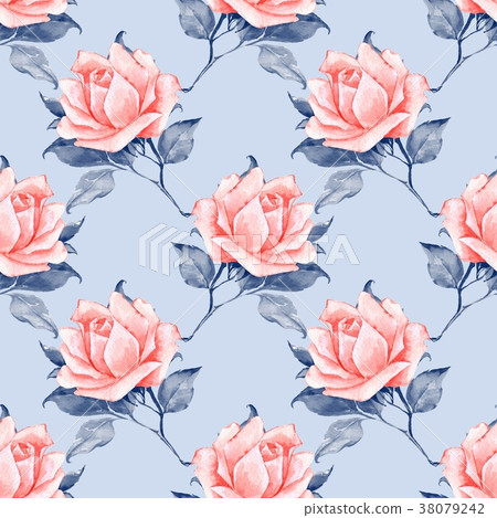 Floral Seamless Pattern With Beautiful Roses 6 - Stock Illustration ...