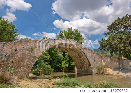 Old arch bridge on Crete, Greece 38079862