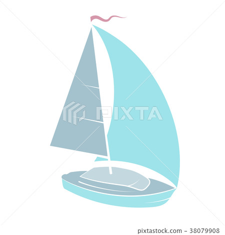 Yacht with sail vector 38079908
