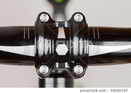 Bike handlebars, close up view, studio photo 38080197