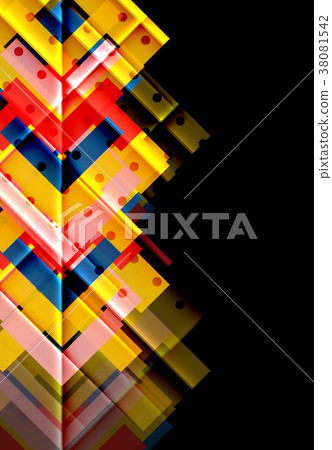 Color arrows on black background 38081542