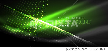 Neon smooth wave digital abstract background 38081821