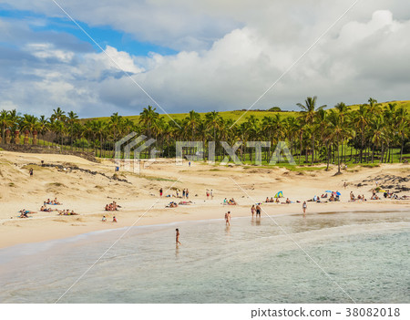Landscape of Anakena on Easter Island, Chile Landscape of Anakena on Easter Island, Chile 38082018