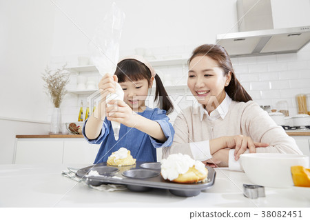 烹飪，母親，女兒，韓國人 38082451