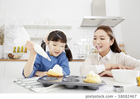烹飪，母親，女兒，韓國人 38082467