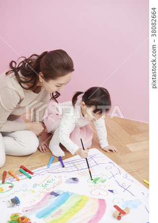 Drawing, Mom, Daughter, Korean 38082664