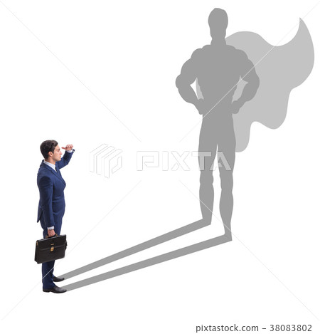 Businessman with aspiration of becoming superhero Businessman with aspiration of becoming superhero 38083802