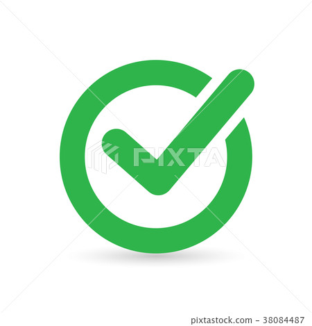 Green tick checkbox. 38084487