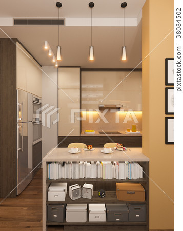 3d illustration of the interior design of the 38084502