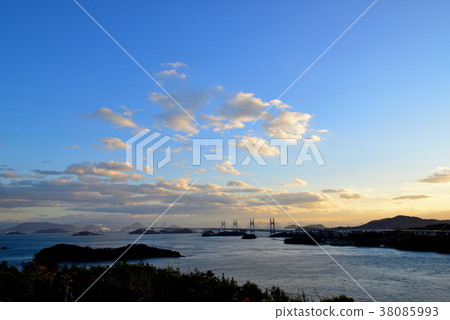 Evening view of Seto Ohashi Bridge 38085993