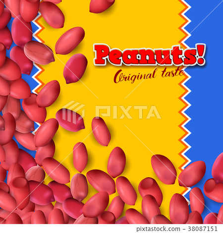 Arachis or peanuts background with red scattered 38087151