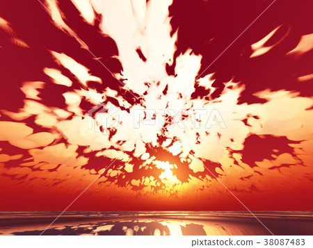 Wind and clouds with the sea 38087483