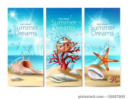 Set of illustrations, banners of a summer sandy 38087809